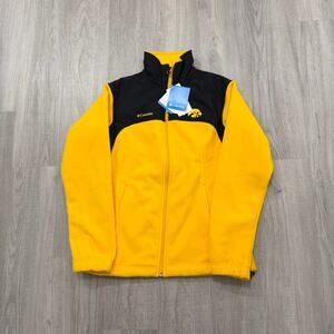 Columbia Iowa Hawkeyes Fleece Jacket Women's Small Yellow Black Full Zip NEW